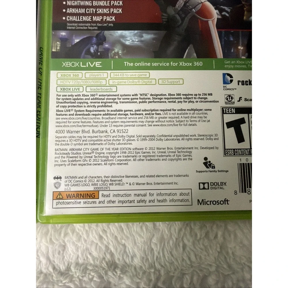 Batman Arkham Asylum and City GOTY Editions Xbox 360 CIB Complete in Box